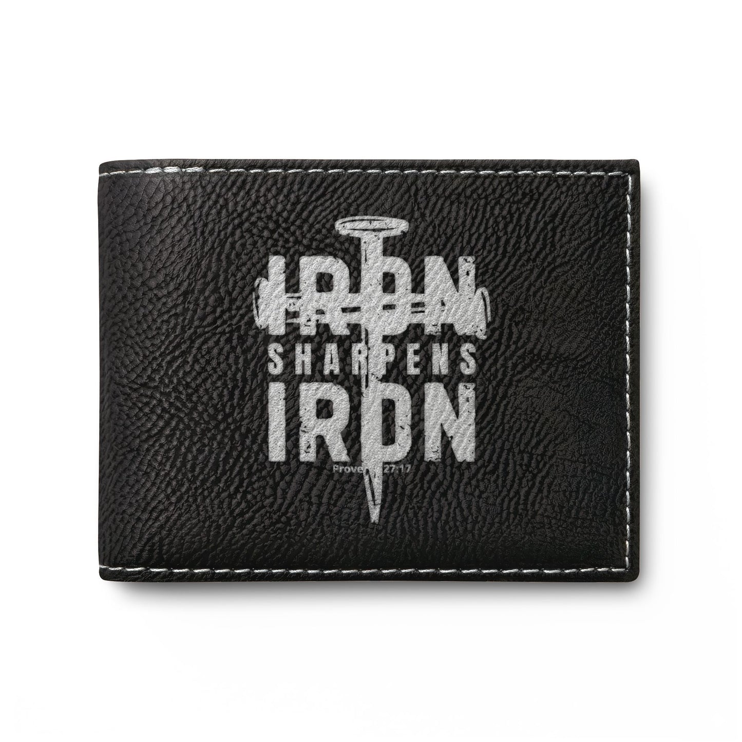 Bi-Fold Wallet — 'Iron Sharpens Iron' Nail Logo Leather Wallet