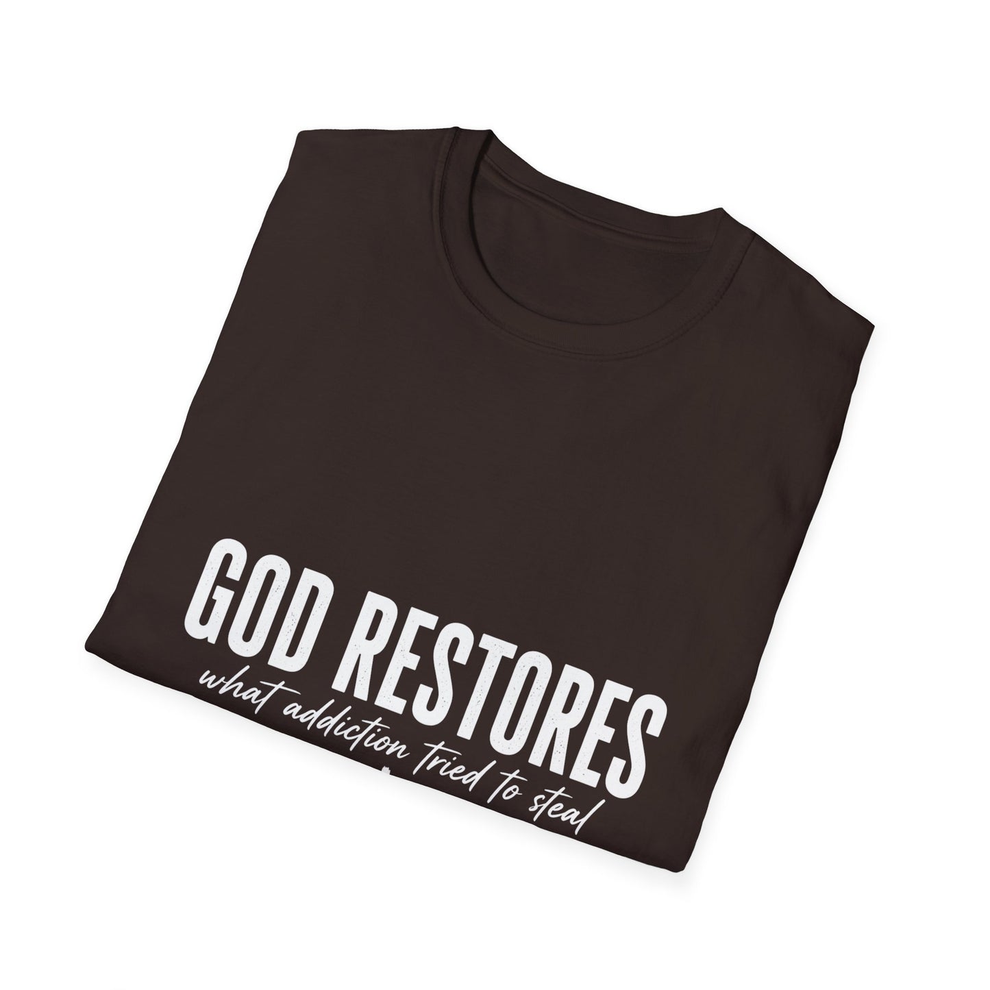 "God Restores" T-Shirt — Inspirational Christian Faith Tee
