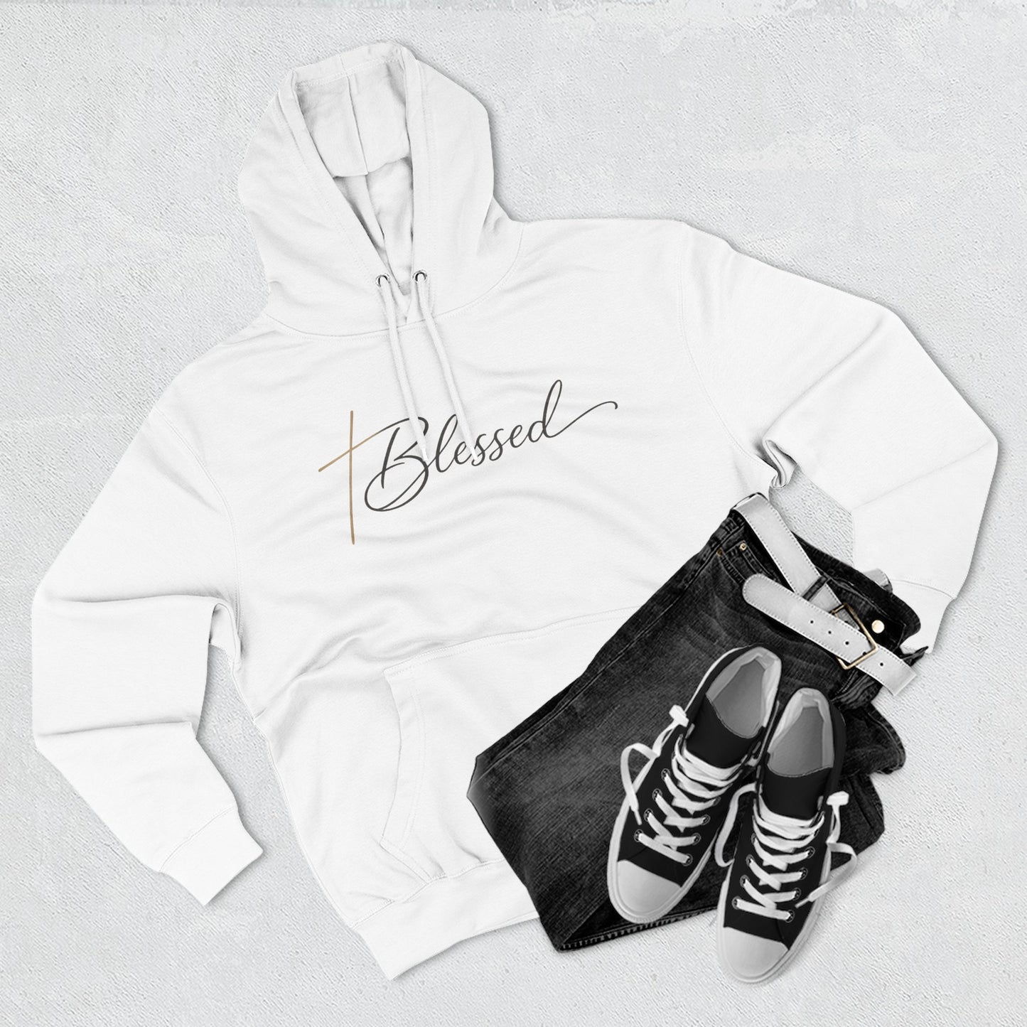 Blessed Script Hoodie — Minimalist Inspirational Pullover