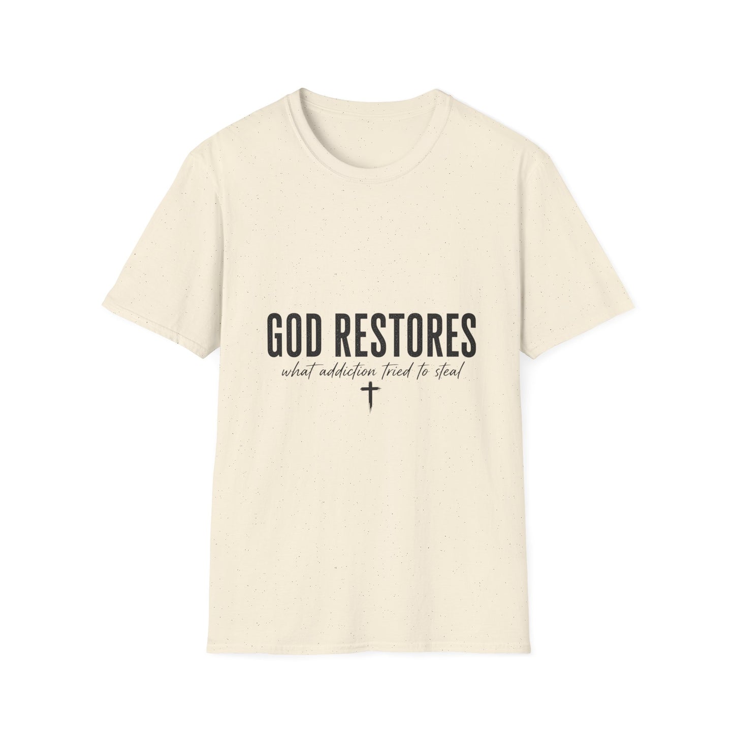 "God Restores" T-Shirt — Inspirational Christian Faith Tee