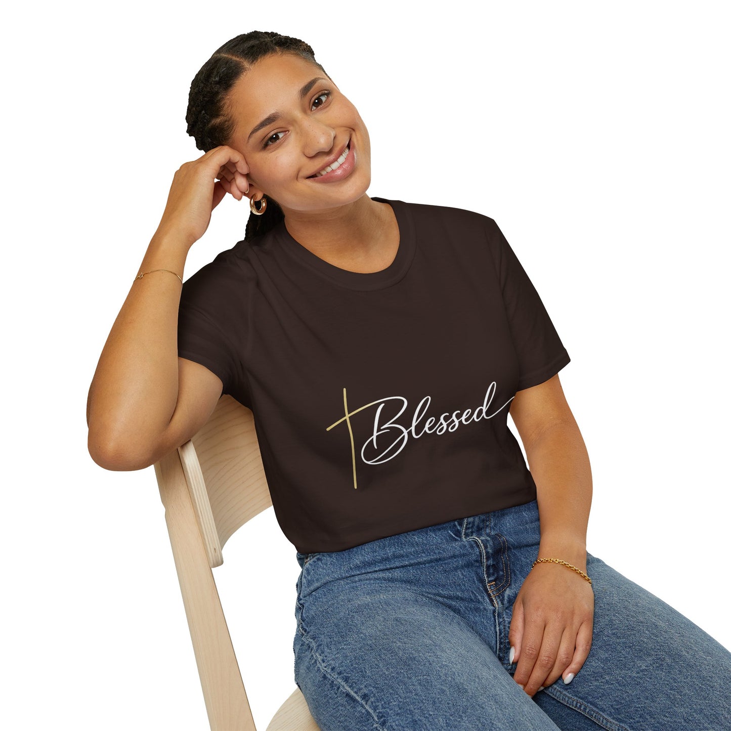 Minimal Gold Cross T-Shirt