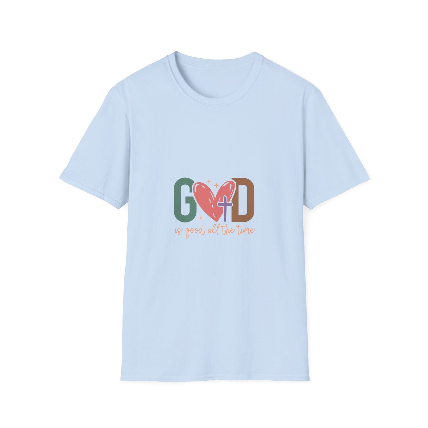 God With Heart Cross T-Shirt — Faith-Based Inspirational Tee