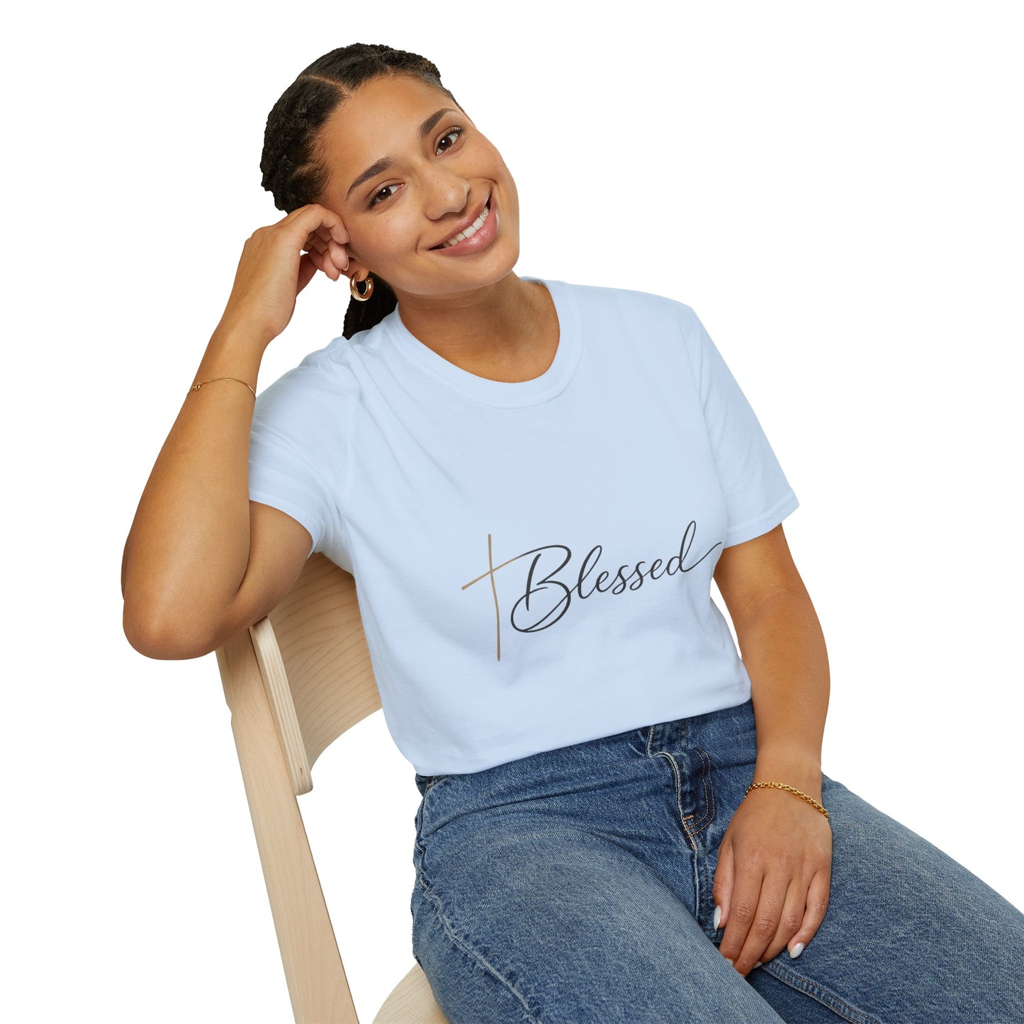 Minimal Gold Cross T-Shirt