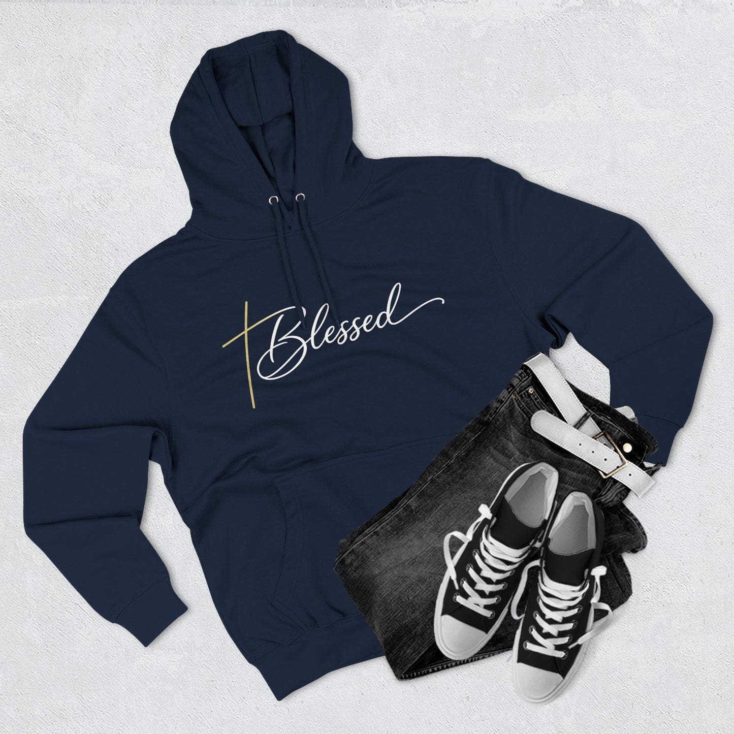 Blessed Script Hoodie — Minimalist Inspirational Pullover