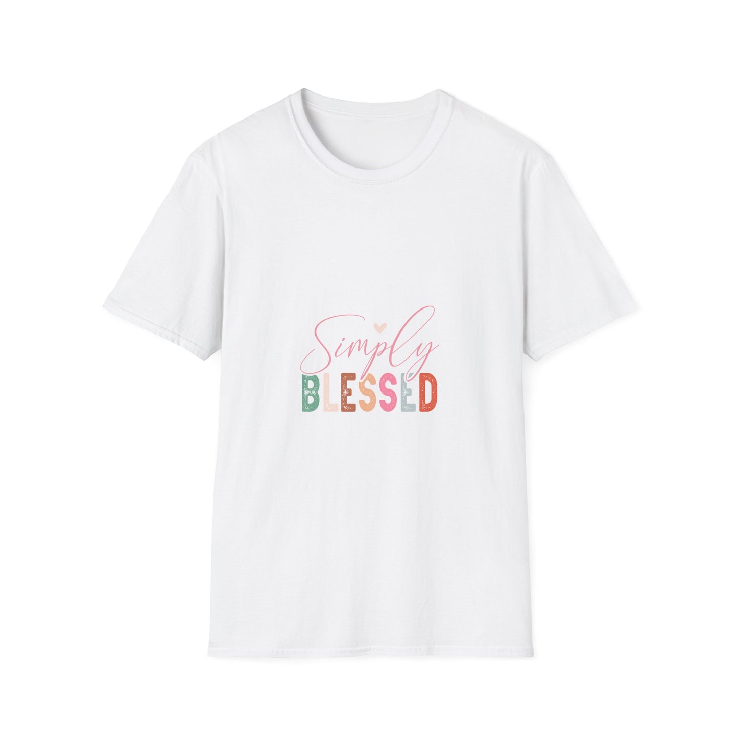 Simply Blessed T-Shirt — Pastel Script Faith Tee
