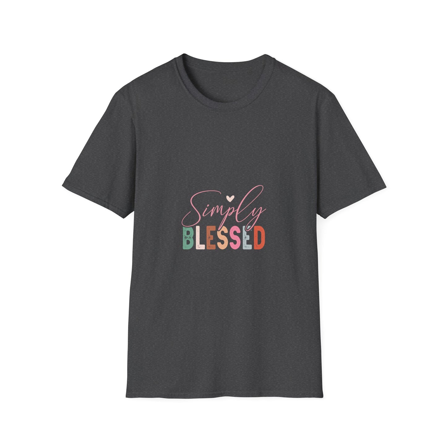 Simply Blessed T-Shirt — Pastel Script Faith Tee