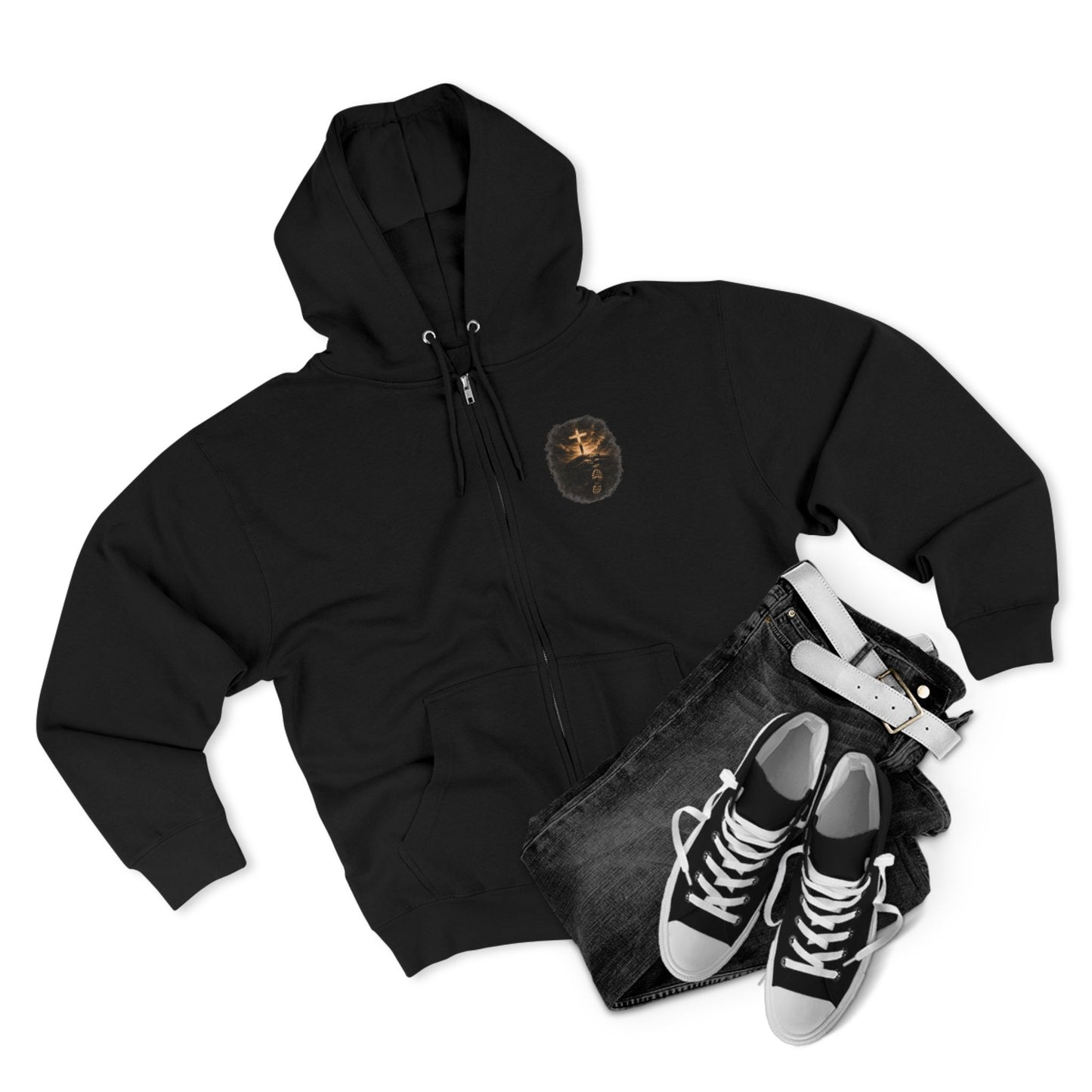 Step by Step Psalm 37:23 Cross Zip Hoodie