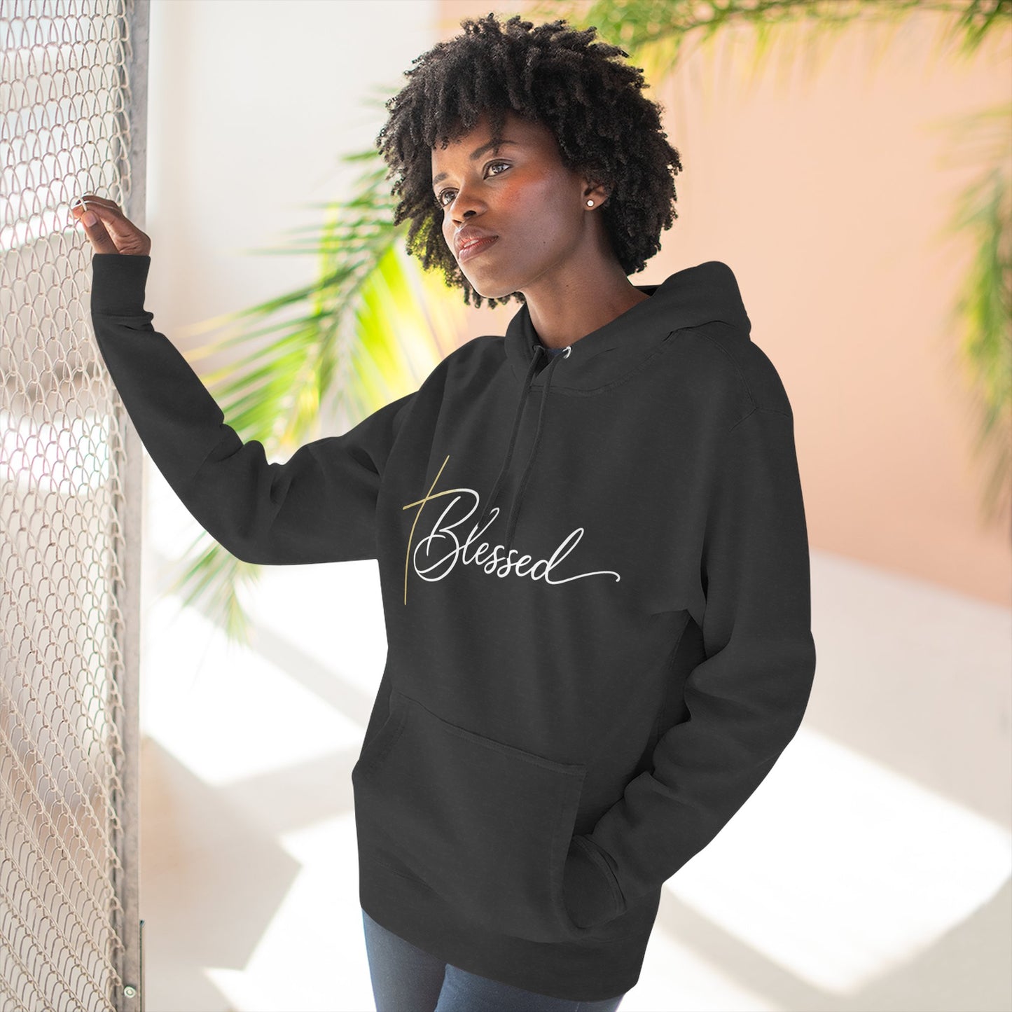 Blessed Script Hoodie — Minimalist Inspirational Pullover