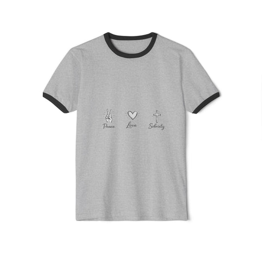 Peace Love Sobriety Ringer Tee