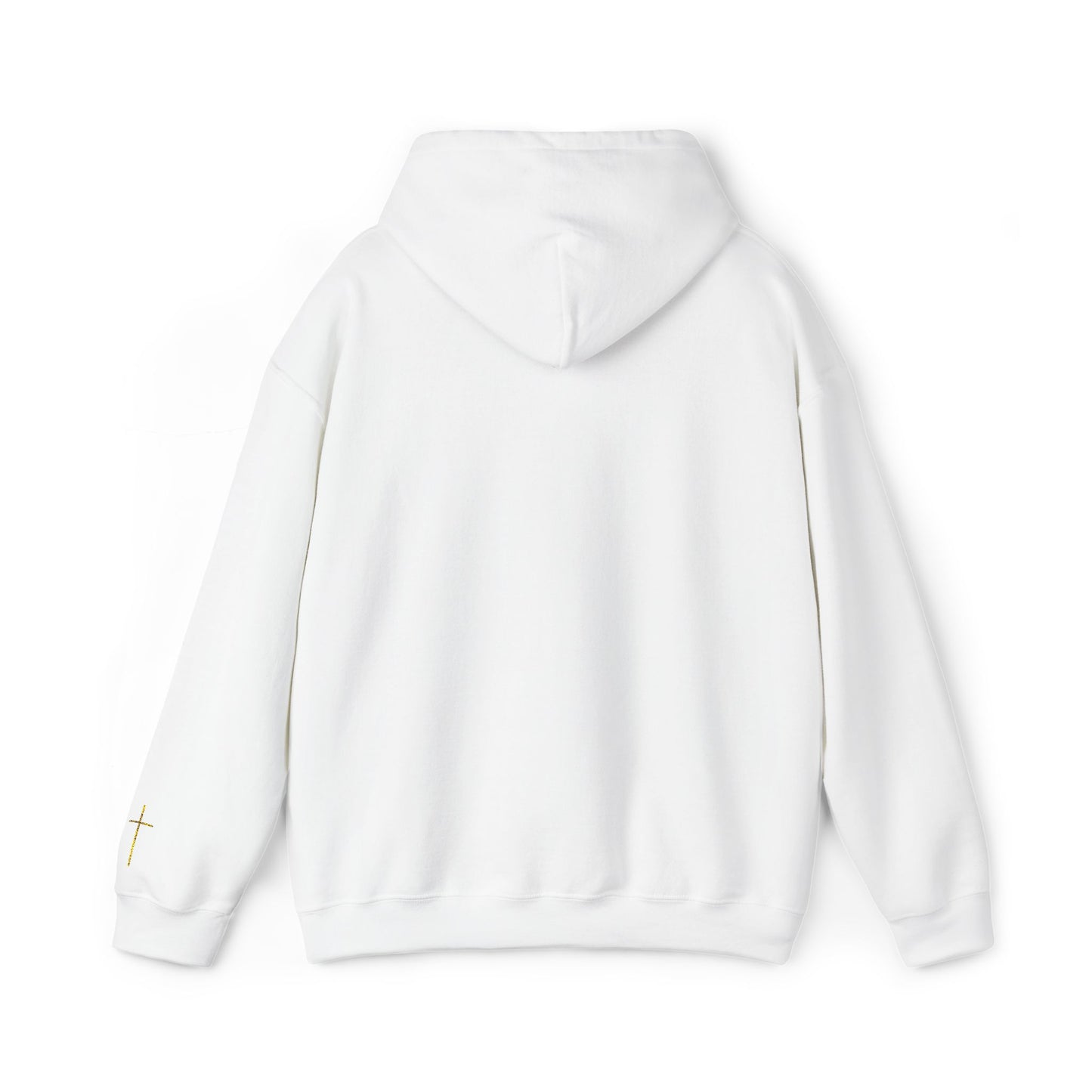 Embroidered "Blessed Beyond Measure" — Faith-Inspired White Pullover with Gold Cross