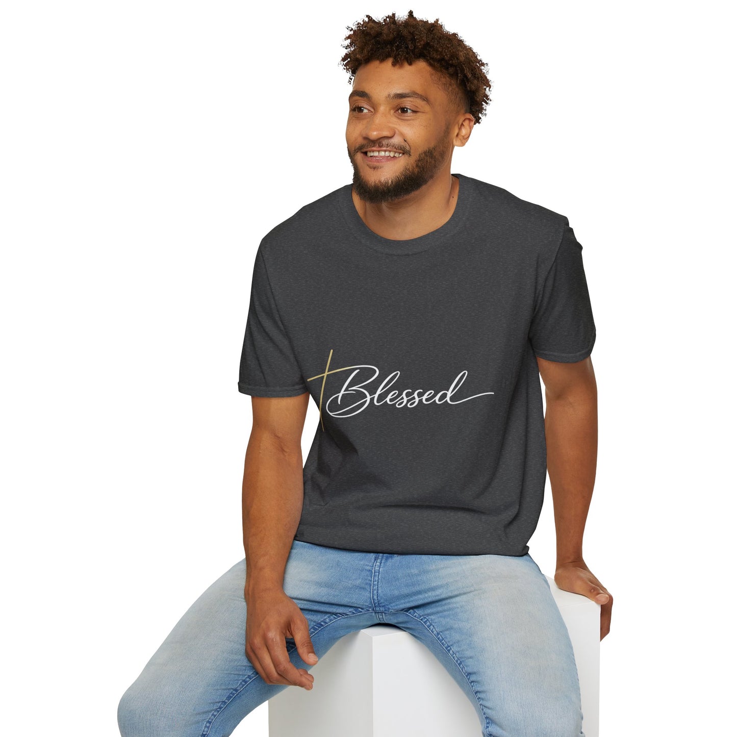 Minimal Gold Cross T-Shirt