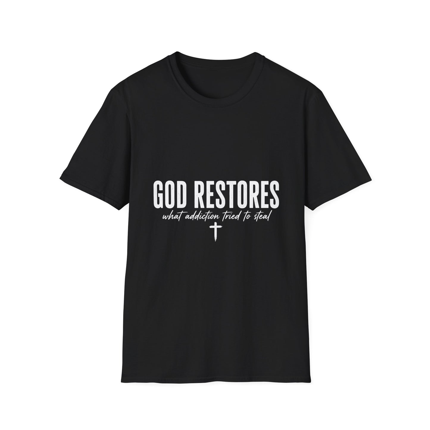 "God Restores" T-Shirt — Inspirational Christian Faith Tee