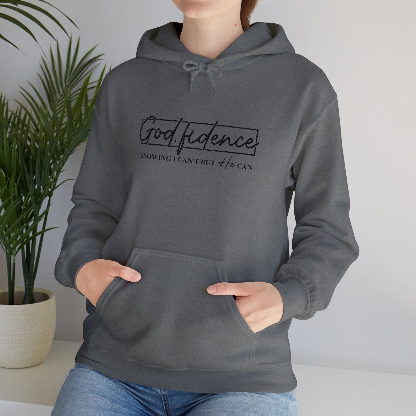 Embroidered "God.fidence" Hoodie — Faith Inspired Hooded Sweatshirt