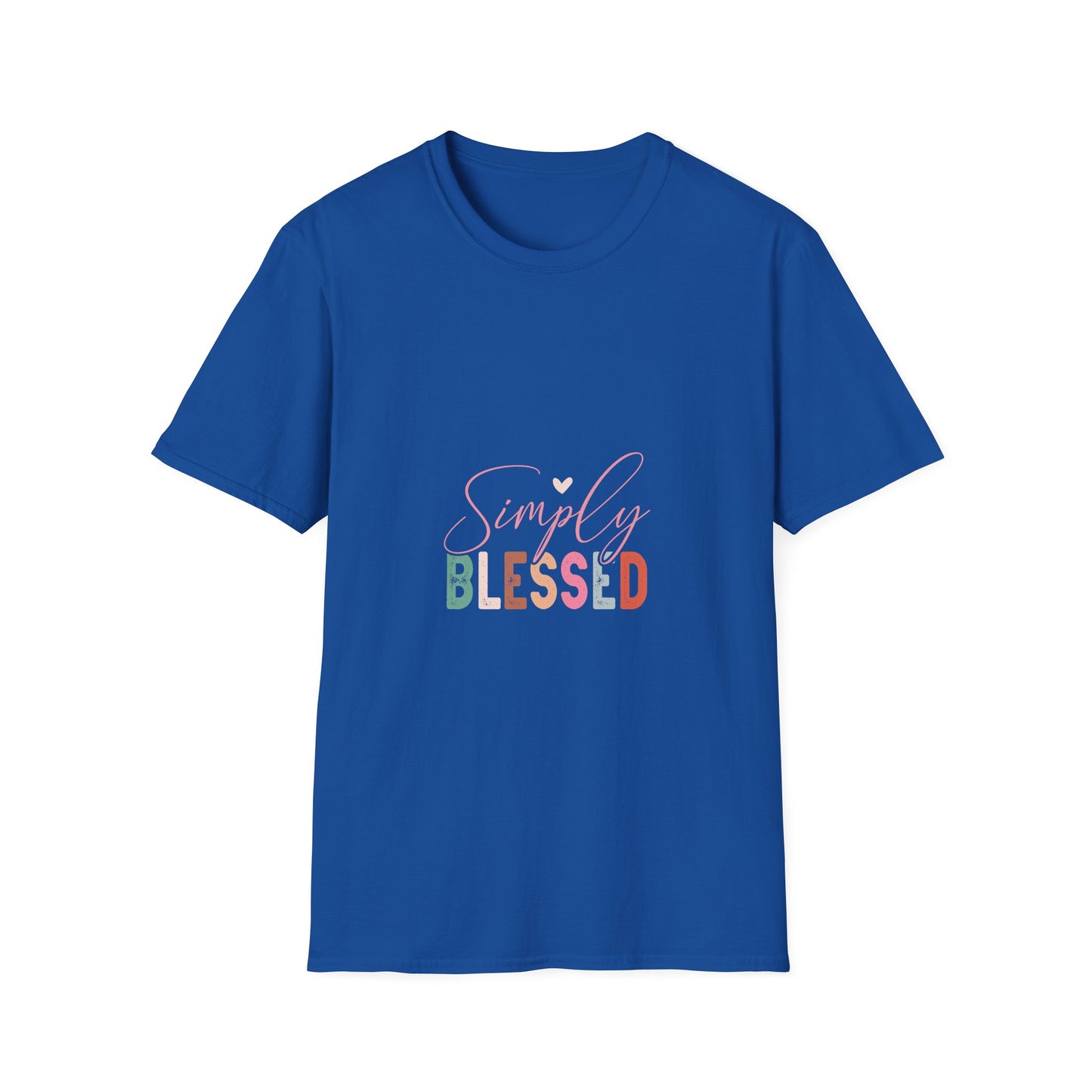 Simply Blessed T-Shirt — Pastel Script Faith Tee