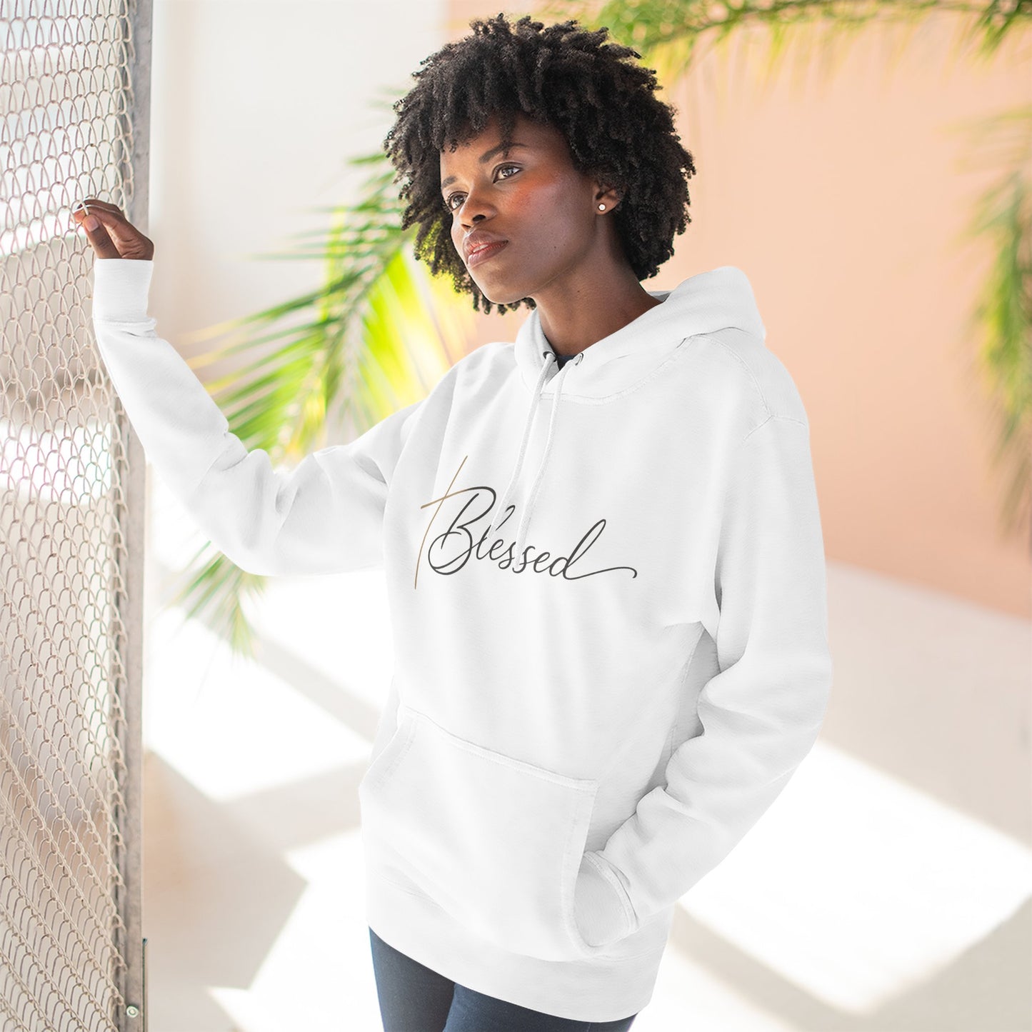 Blessed Script Hoodie — Minimalist Inspirational Pullover