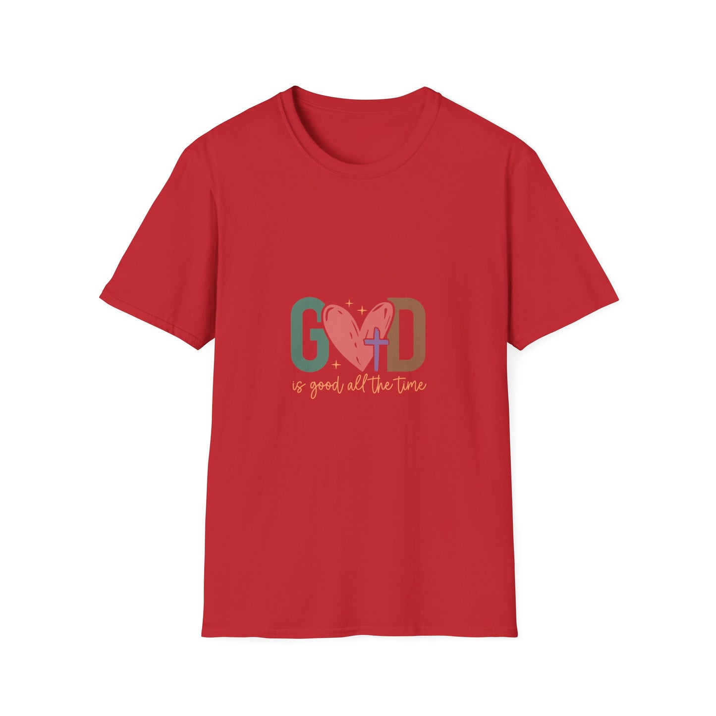 God With Heart Cross T-Shirt — Faith-Based Inspirational Tee