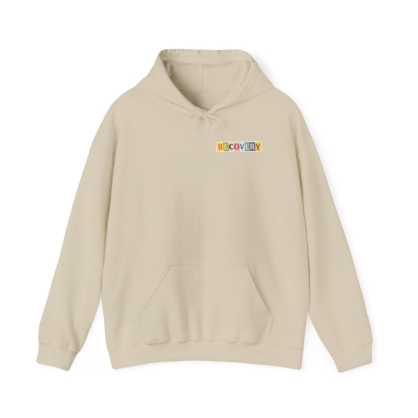 Recovery Words Hoodie — Inspirational Word Cloud Hooded Sweatshirt