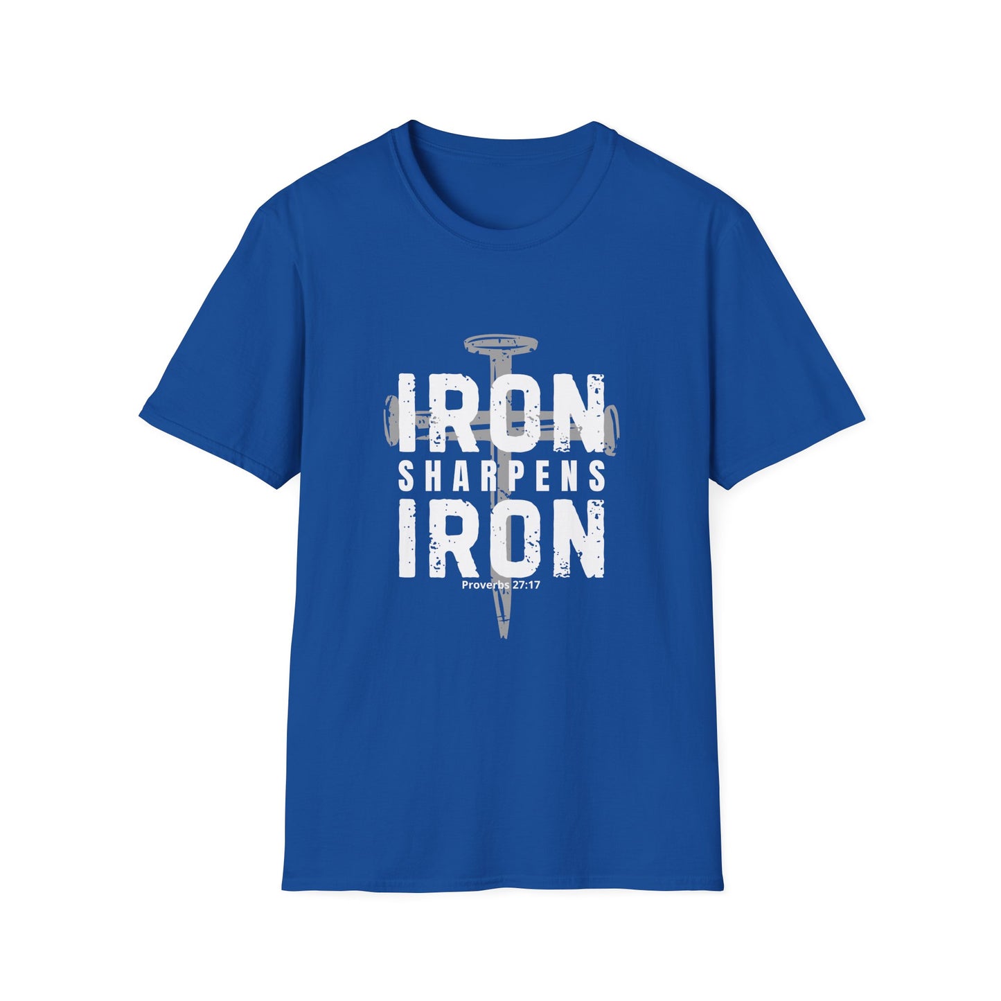 "Iron Sharpens Iron" - Distressed Cross Graphic T-Shirt