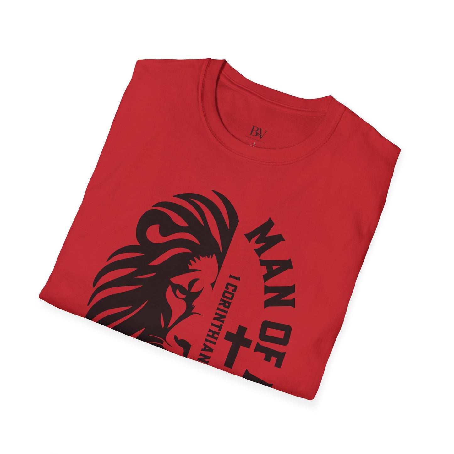 "Man of Faith" Lion T-Shirt — Christian Faith Tee (1 Corinthians 16:13)