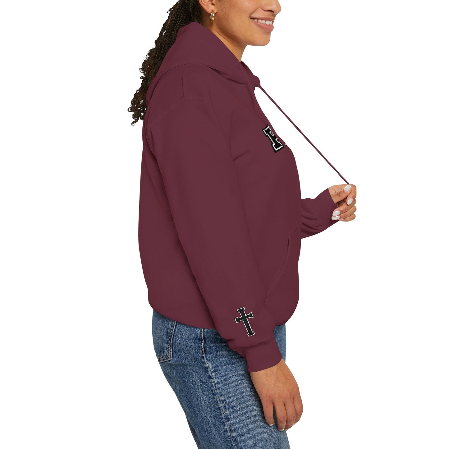 FAITH Collegiate Embroidered Hoodie  Bold faith. Everyday comfort.
