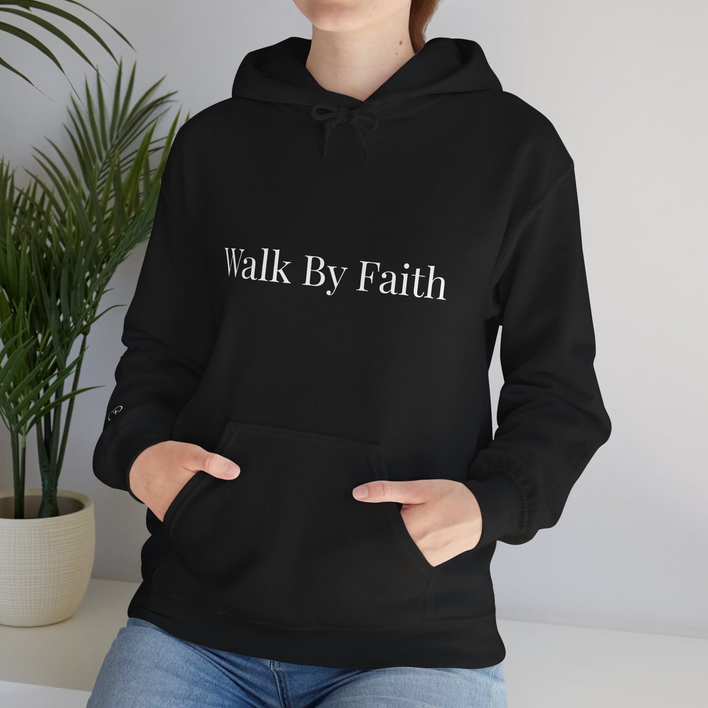 Walk by Faith Hoodie — Heart Cross Sleeve