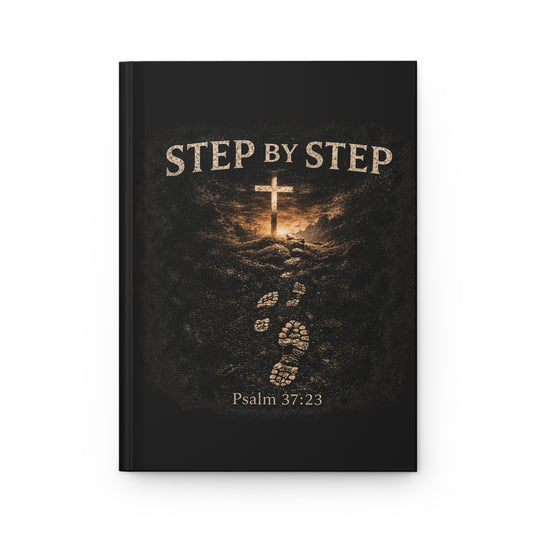 Hardcover Journal — "Step by Step" Psalm 37:23 Christian Prayer Journal