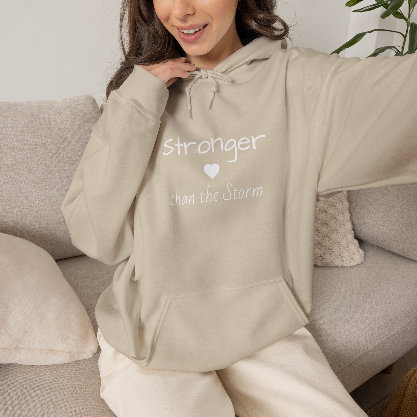 "Stronger than the Storm" Inspirational Pullover Hoodie