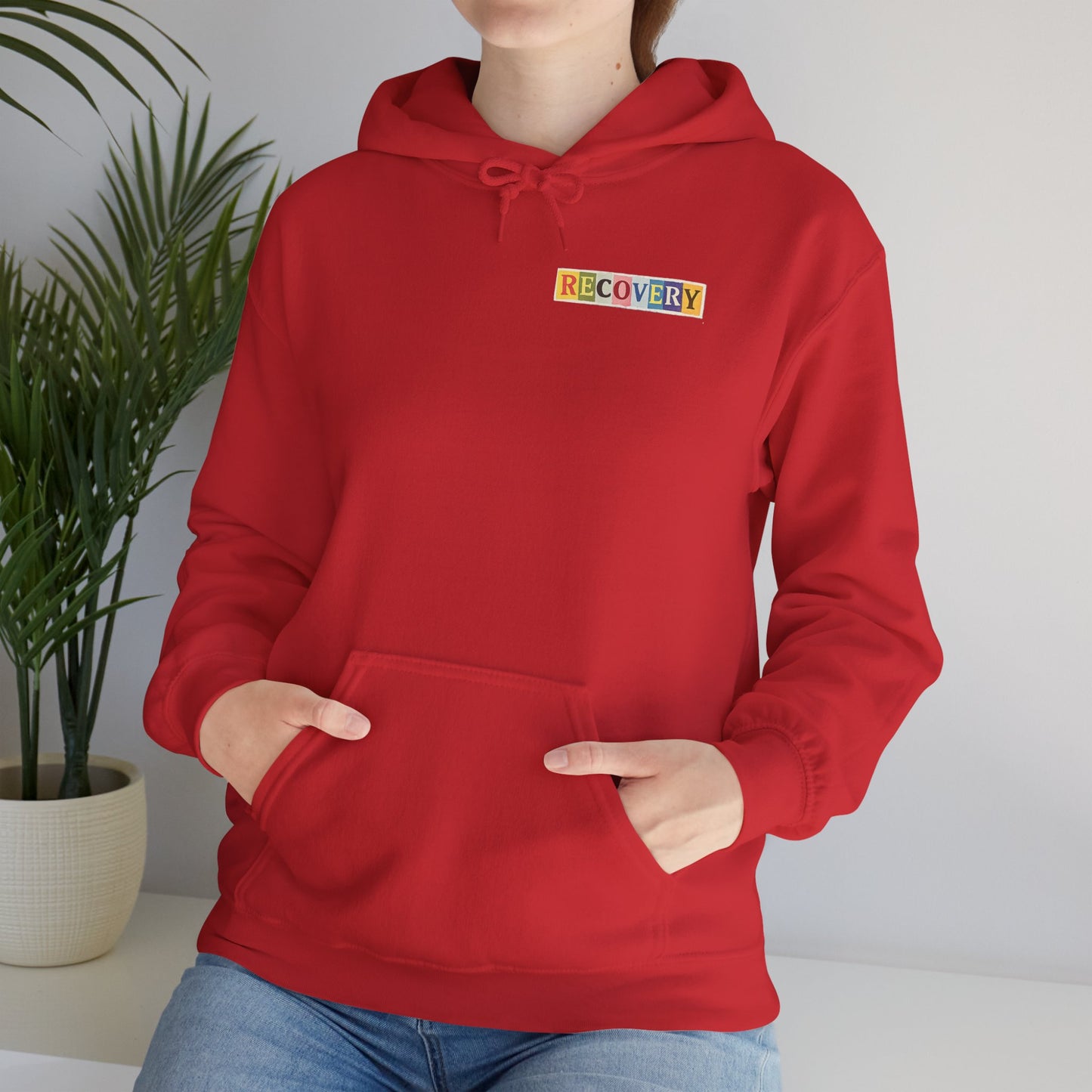 Recovery Words Hoodie — Inspirational Word Cloud Hooded Sweatshirt