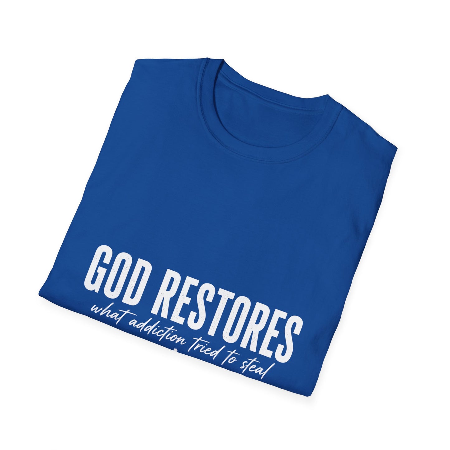 "God Restores" T-Shirt — Inspirational Christian Faith Tee