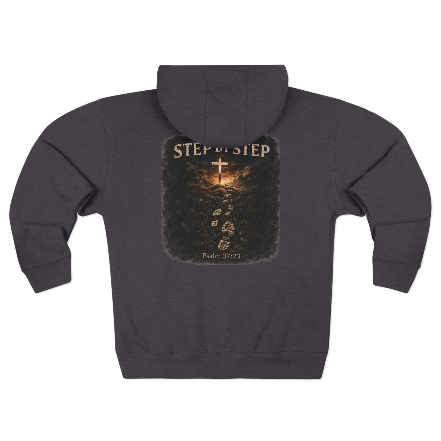 Step by Step Psalm 37:23 Cross Zip Hoodie
