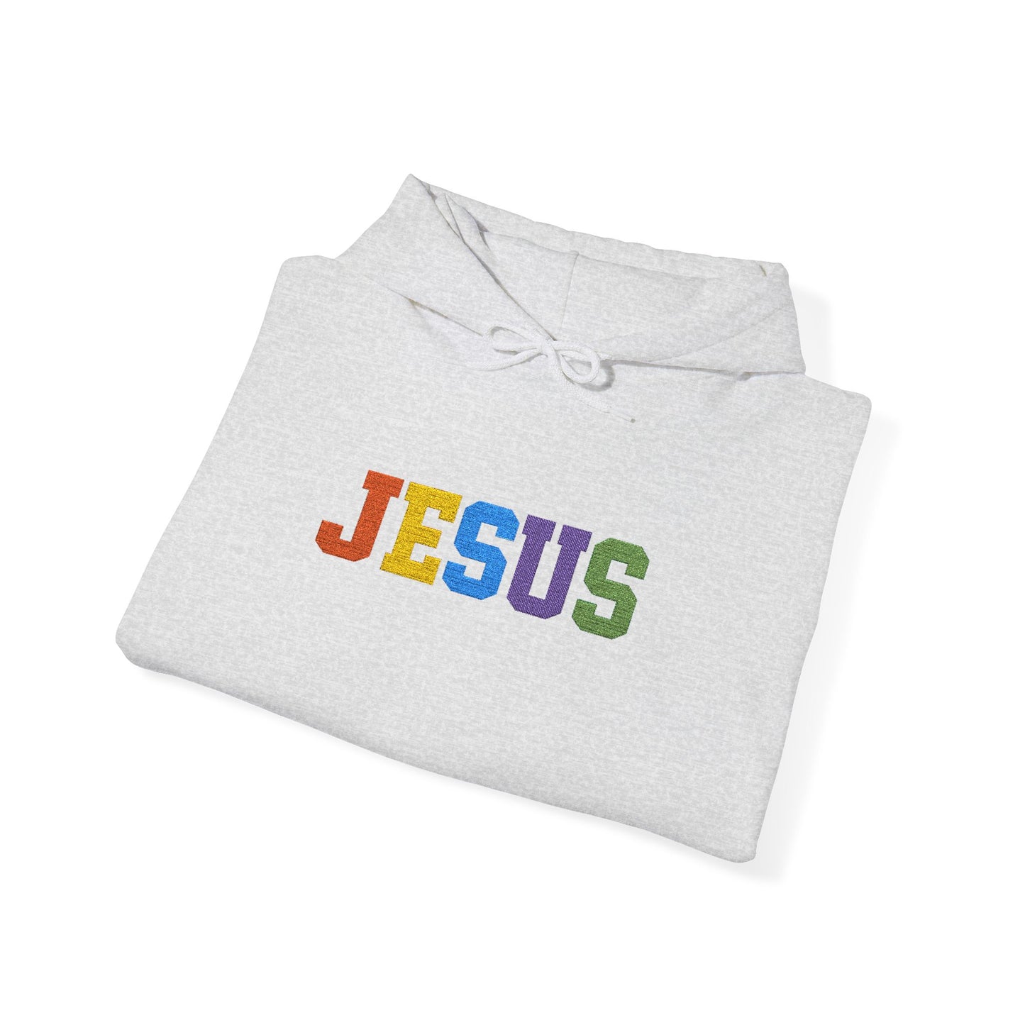 Embroidered Faith-Inspired “JESUS” Pullover Hoodie for Everyday Comfort