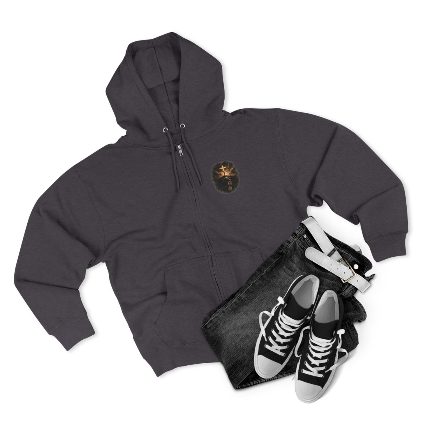 Step by Step Psalm 37:23 Cross Zip Hoodie