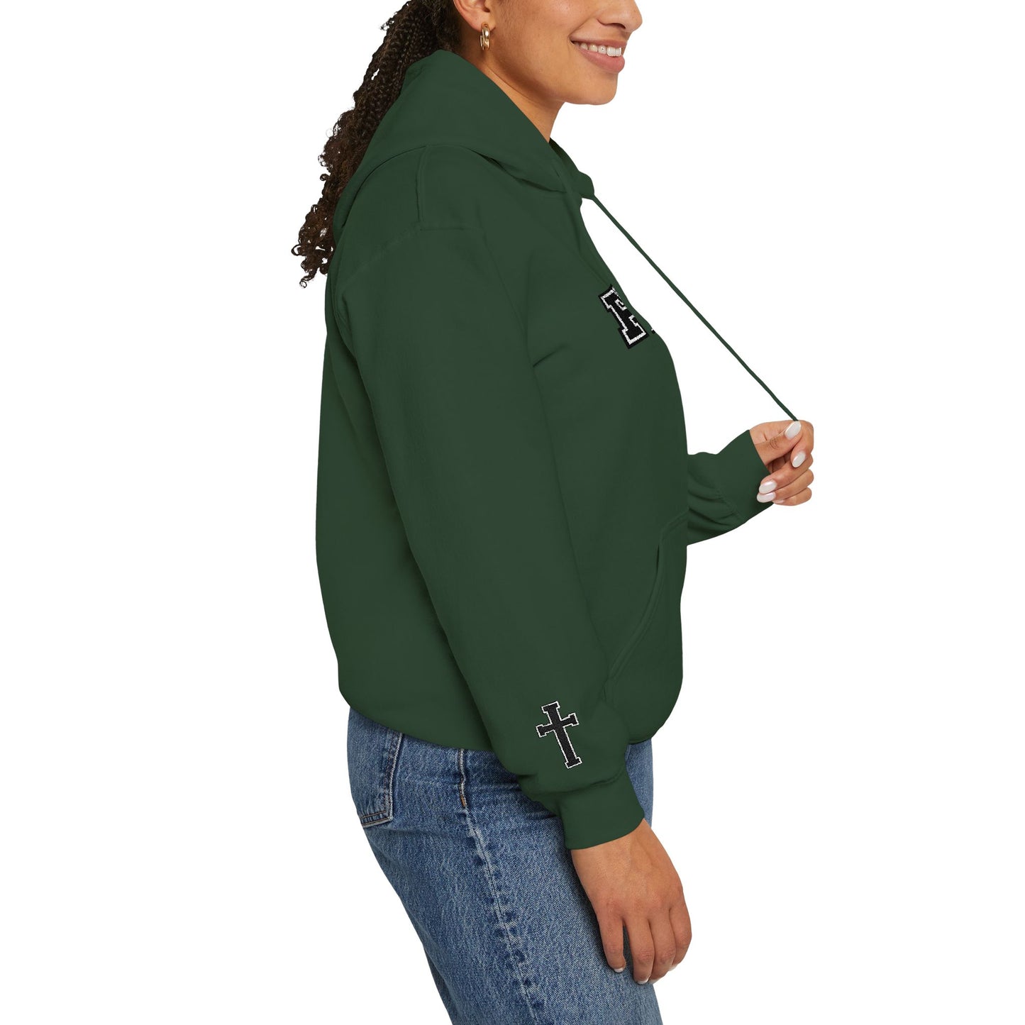 FAITH Collegiate Embroidered Hoodie  Bold faith. Everyday comfort.