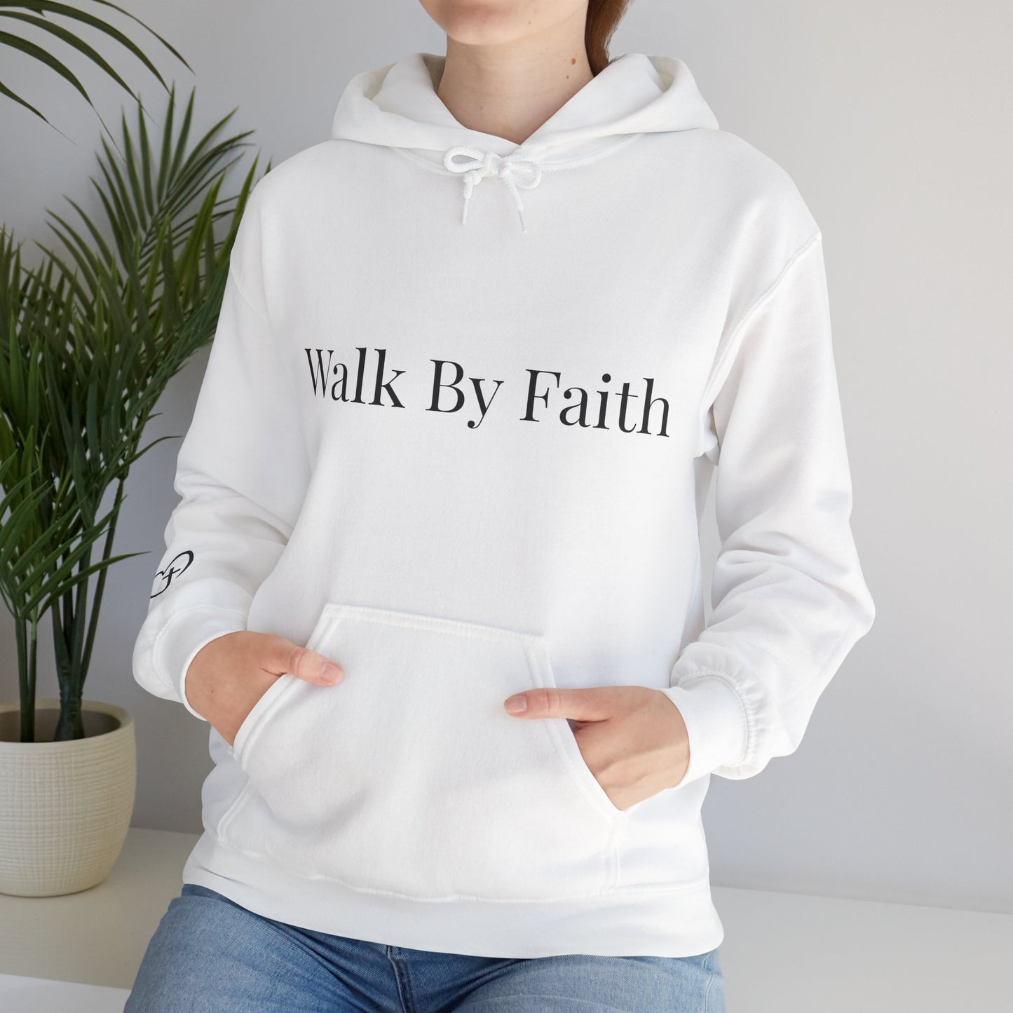 Walk by Faith Hoodie — Heart Cross Sleeve