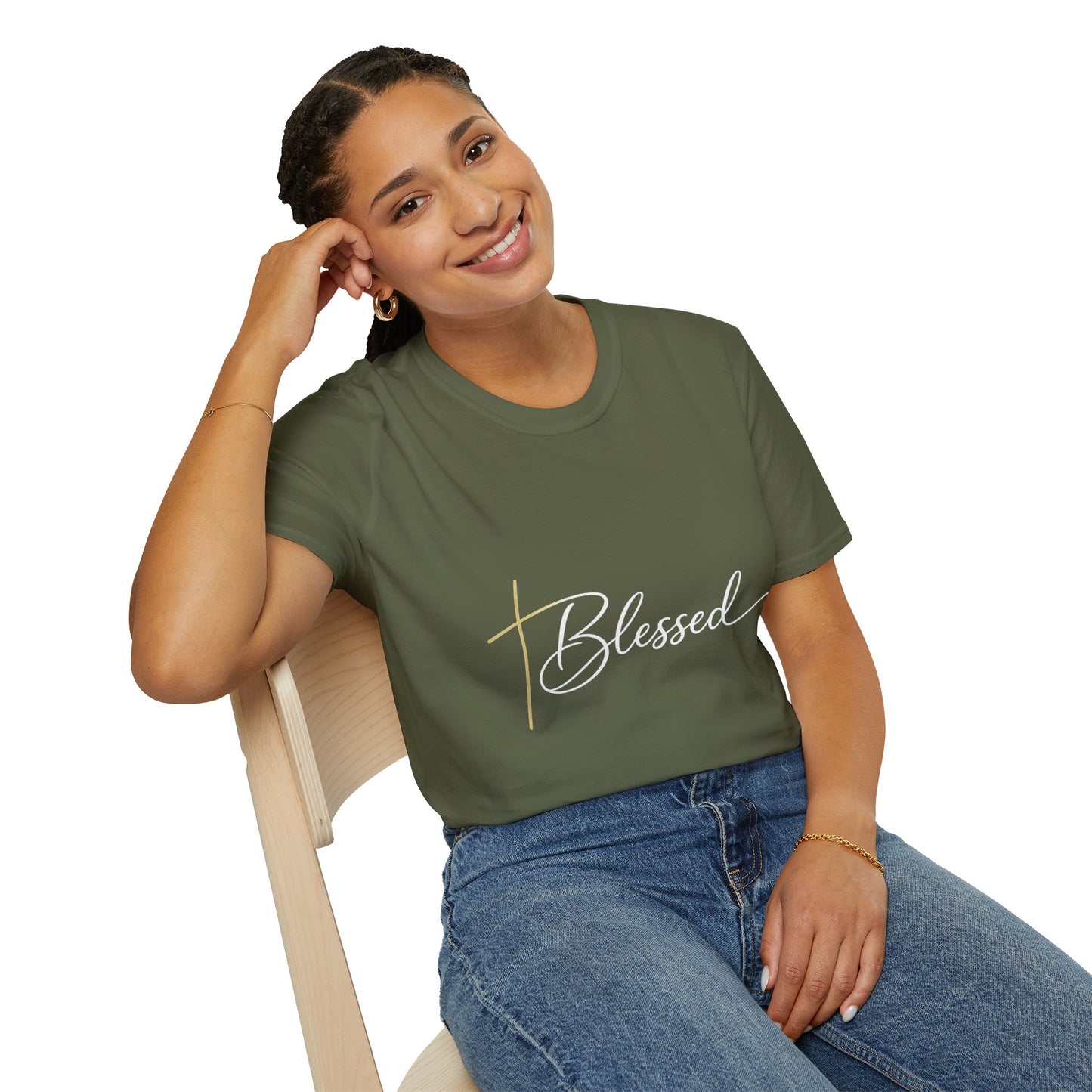 Minimal Gold Cross T-Shirt