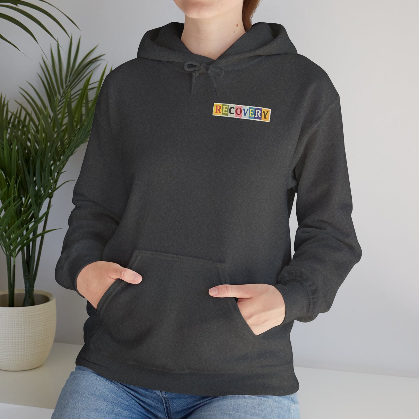 Recovery Words Hoodie — Inspirational Word Cloud Hooded Sweatshirt