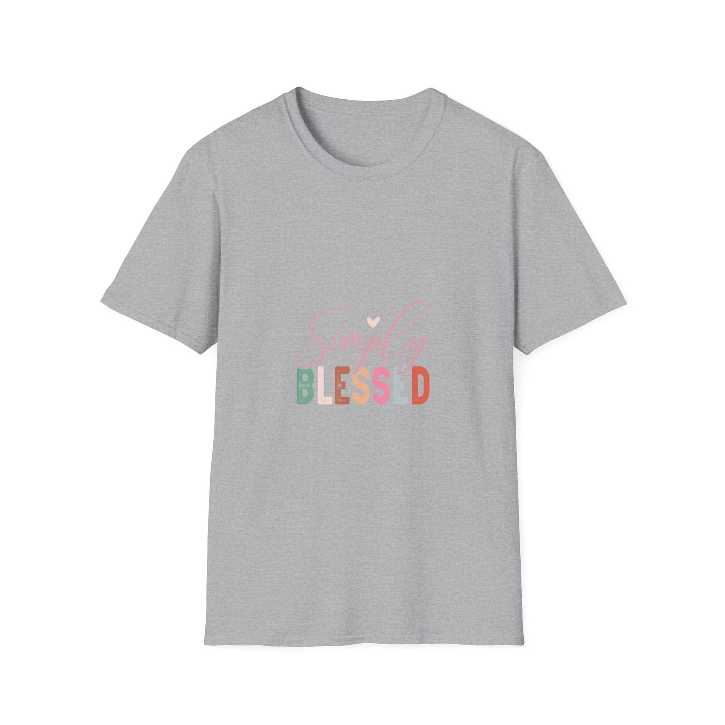 Simply Blessed T-Shirt — Pastel Script Faith Tee