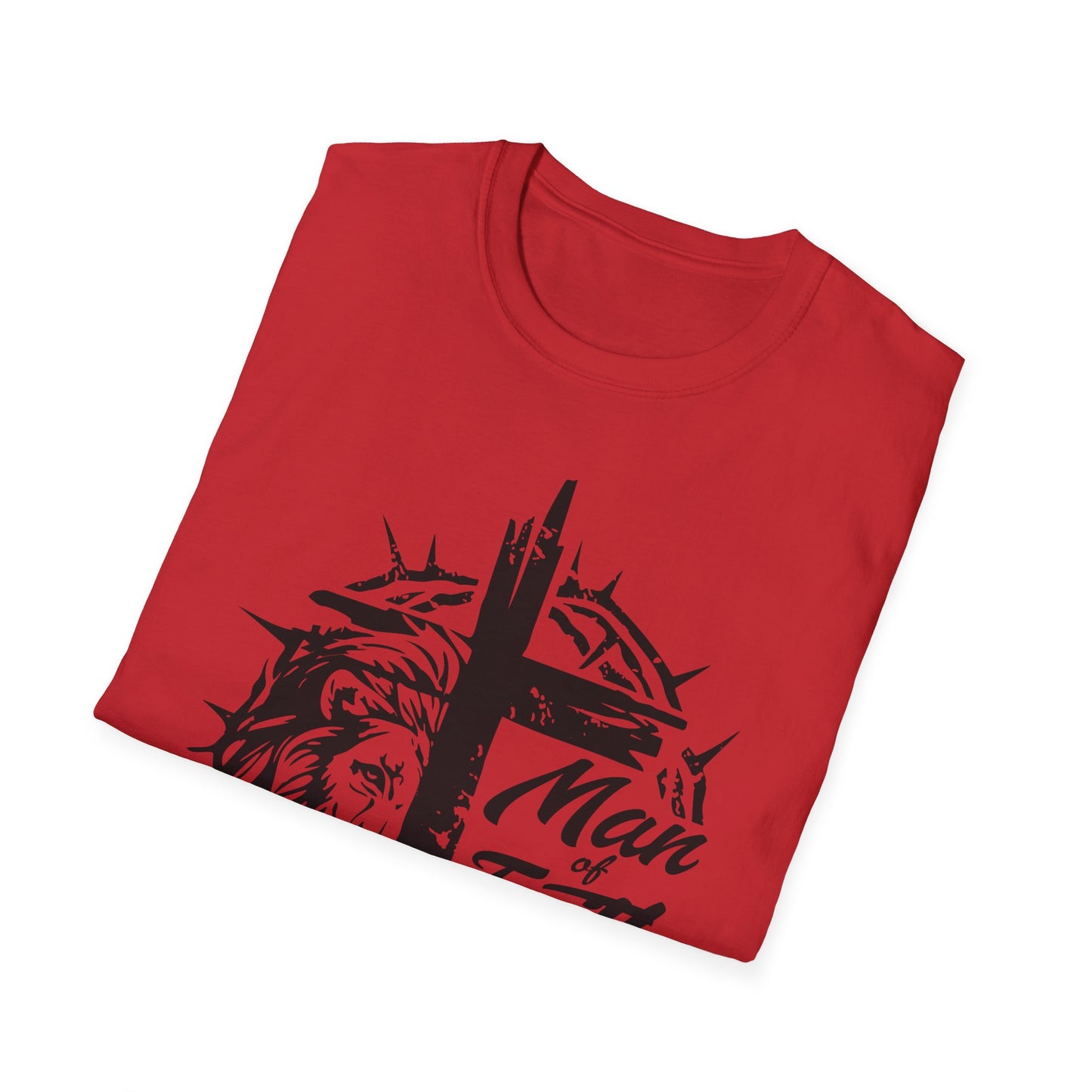 Faith Lion Cross T-Shirt — "Man of Faith" Christian Graphic Tee