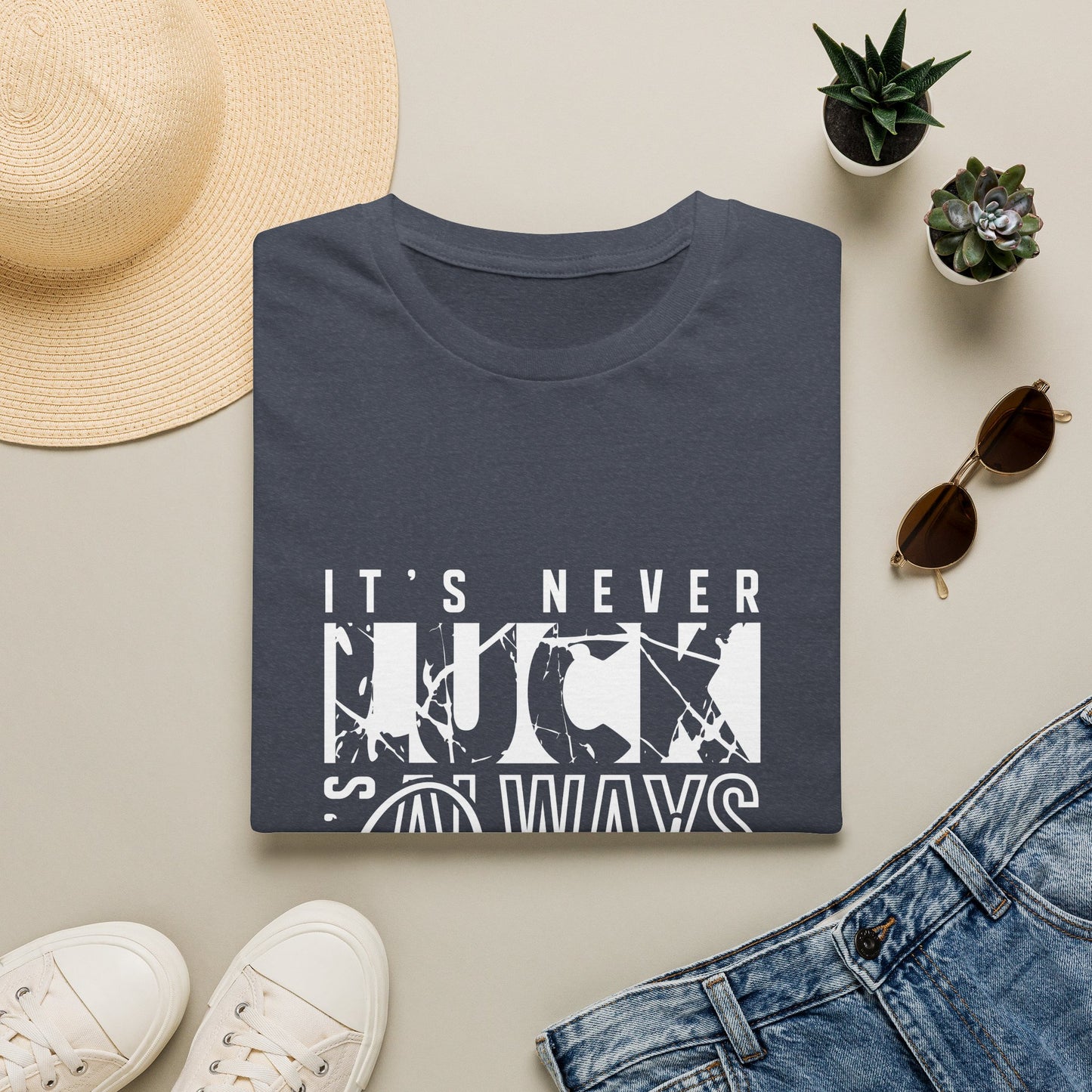 "It's Never Luck, It's Always God" Inspirational Graphic Tee