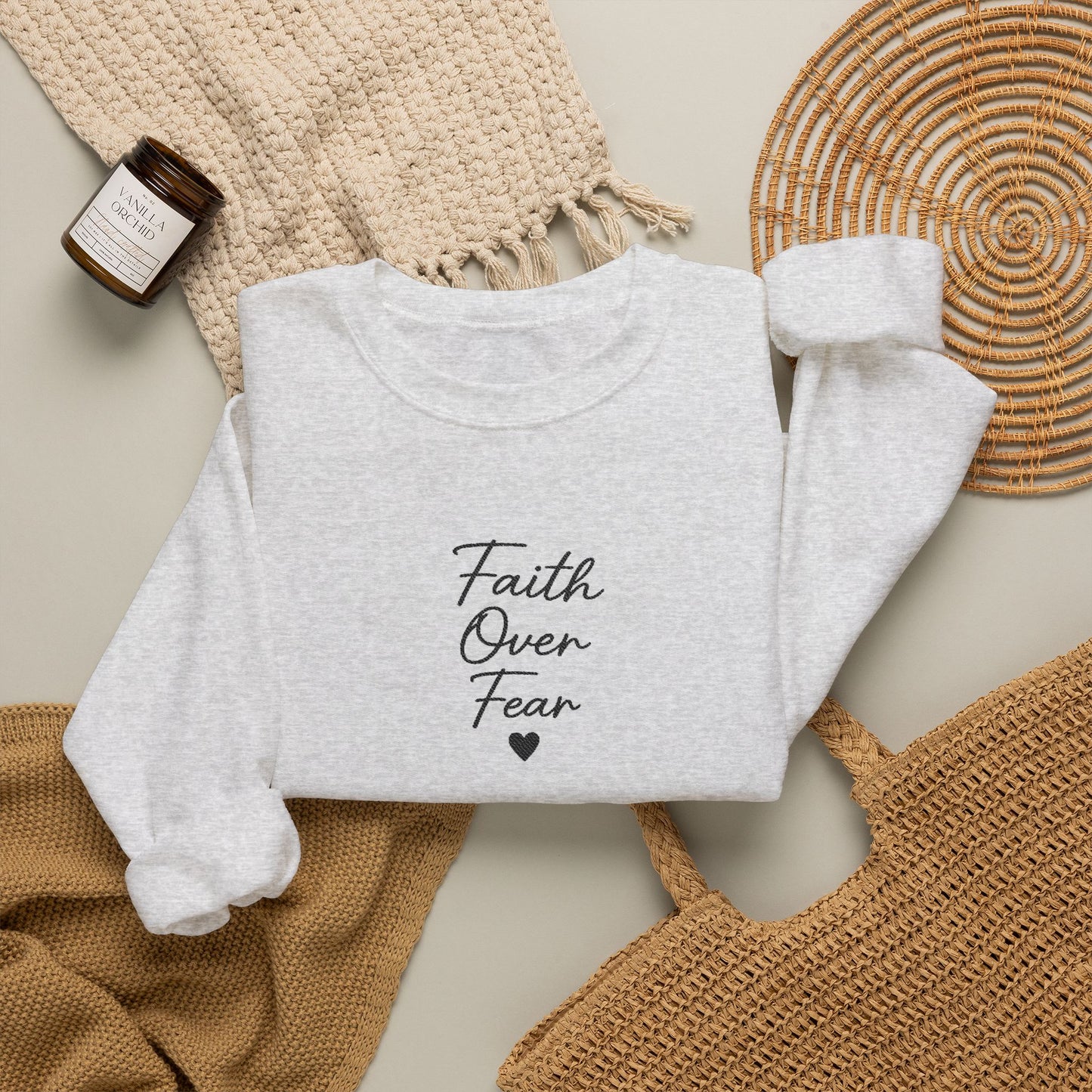 Embroidered "Faith Over Fear" Quietly Confident Christian Testimony