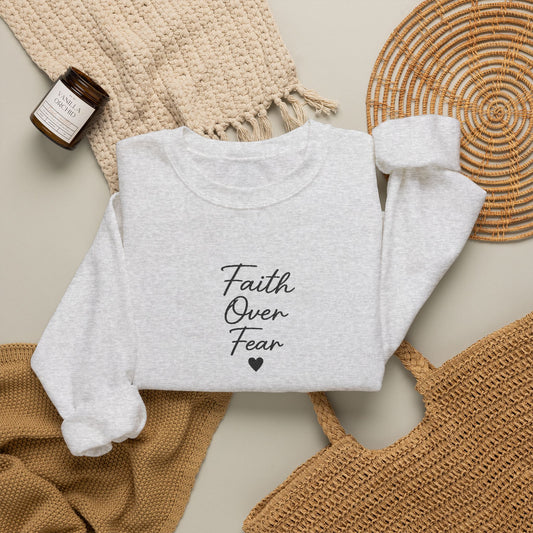 Embroidered "Faith Over Fear" Quietly Confident Christian Testimony