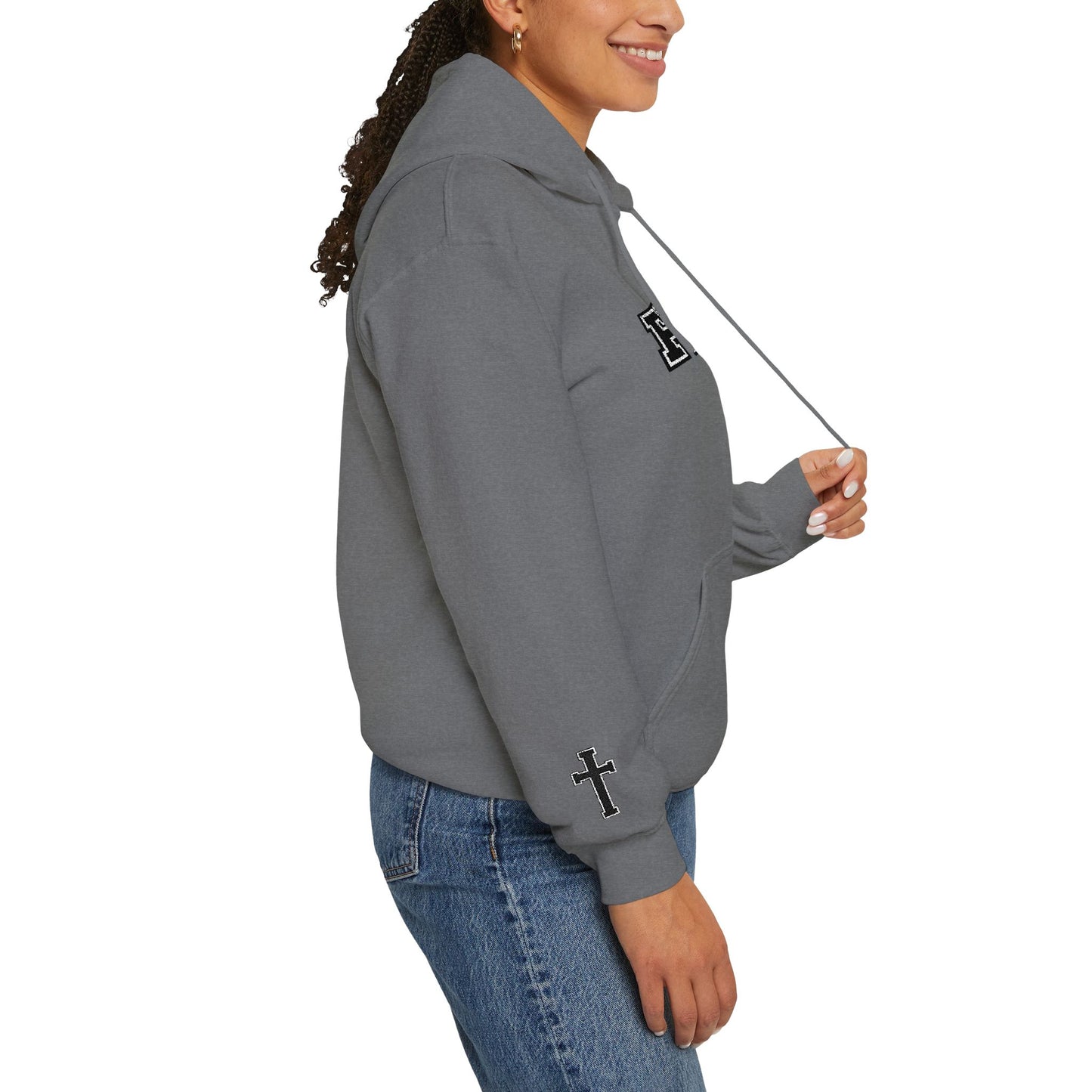 FAITH Collegiate Embroidered Hoodie  Bold faith. Everyday comfort.