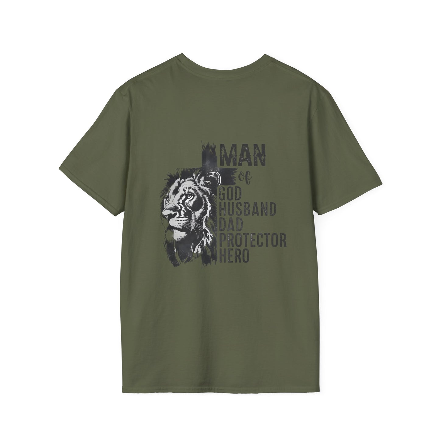 Lion Portrait Pocket T-Shirt — Minimalist Animal Graphic Tee