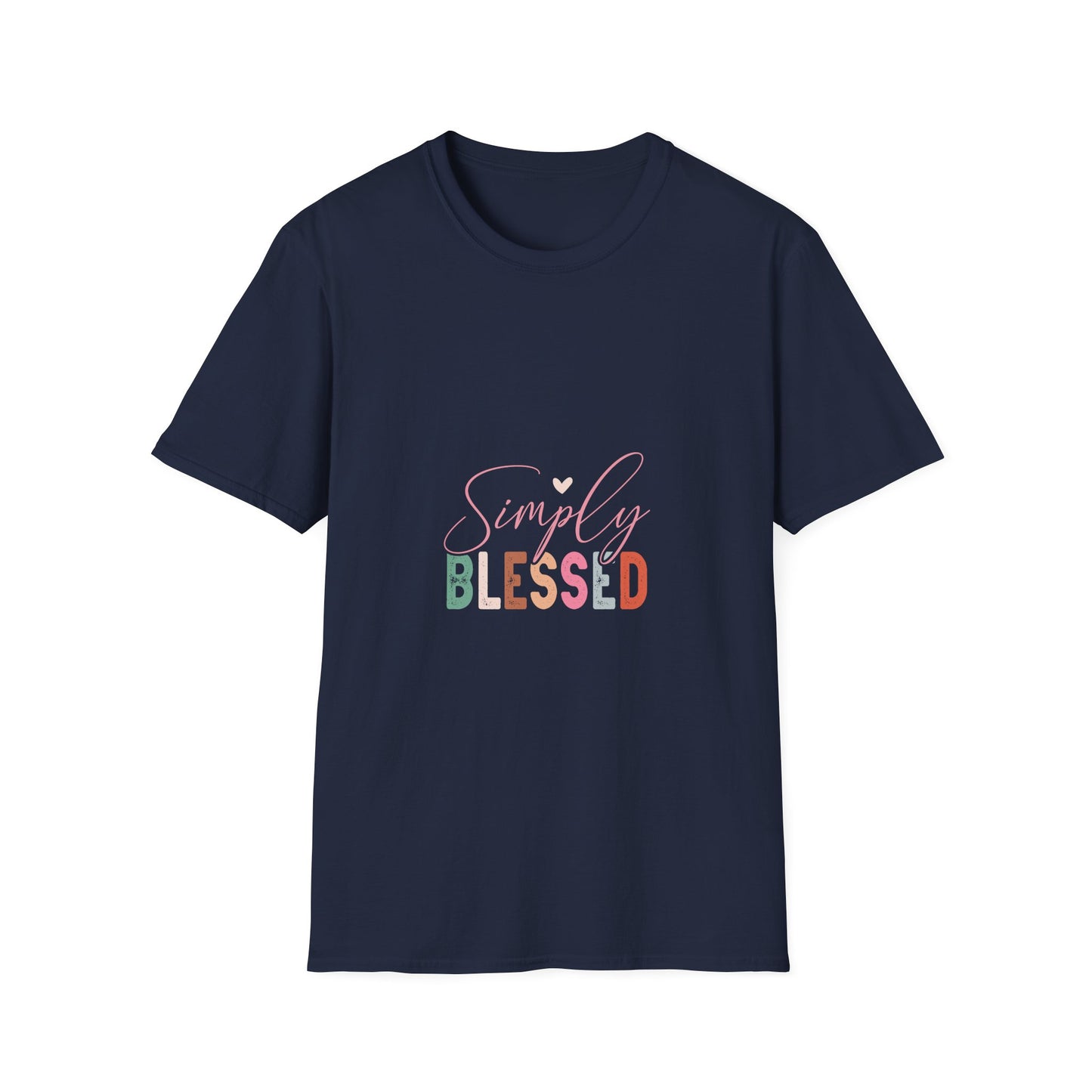Simply Blessed T-Shirt — Pastel Script Faith Tee