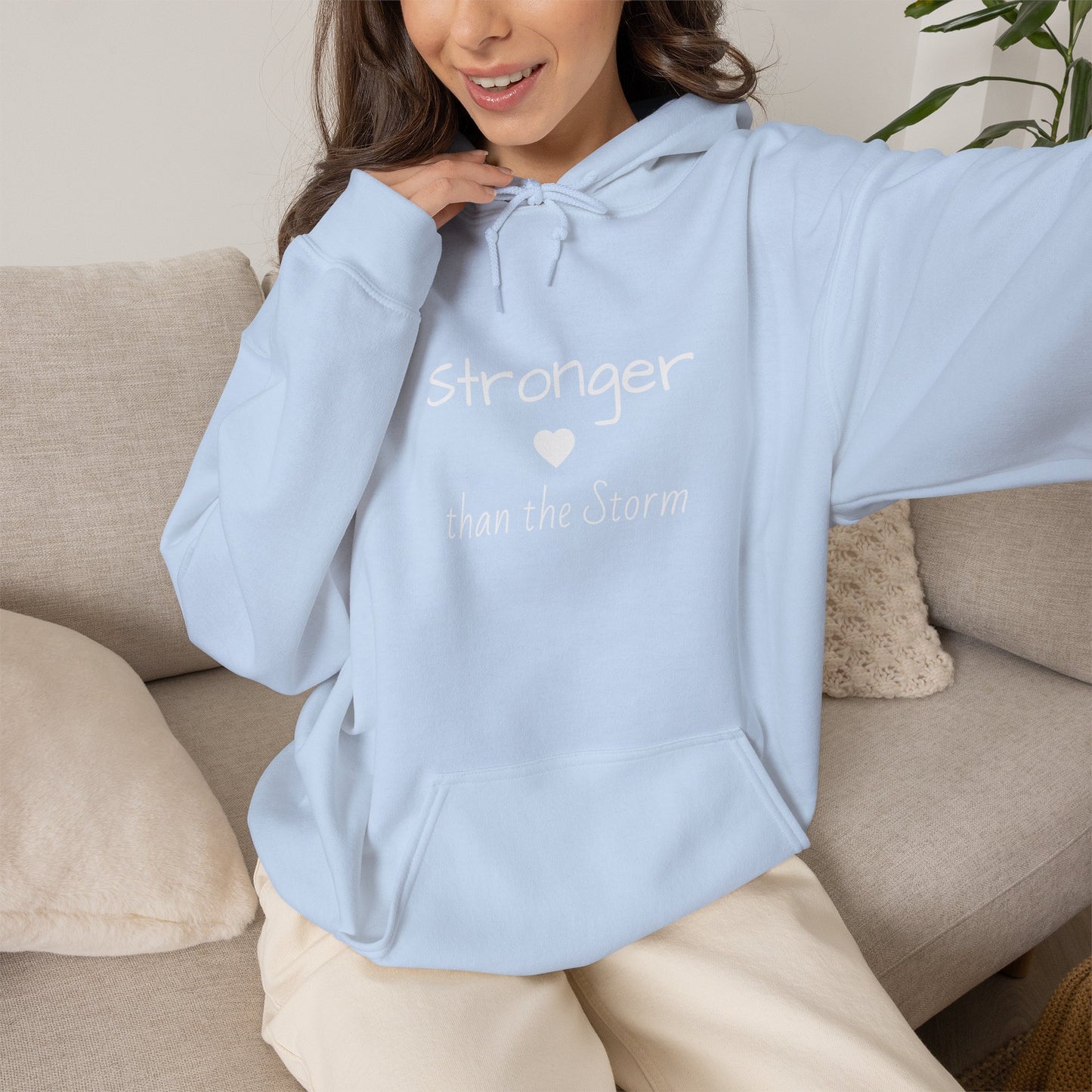 "Stronger than the Storm" Inspirational Pullover Hoodie