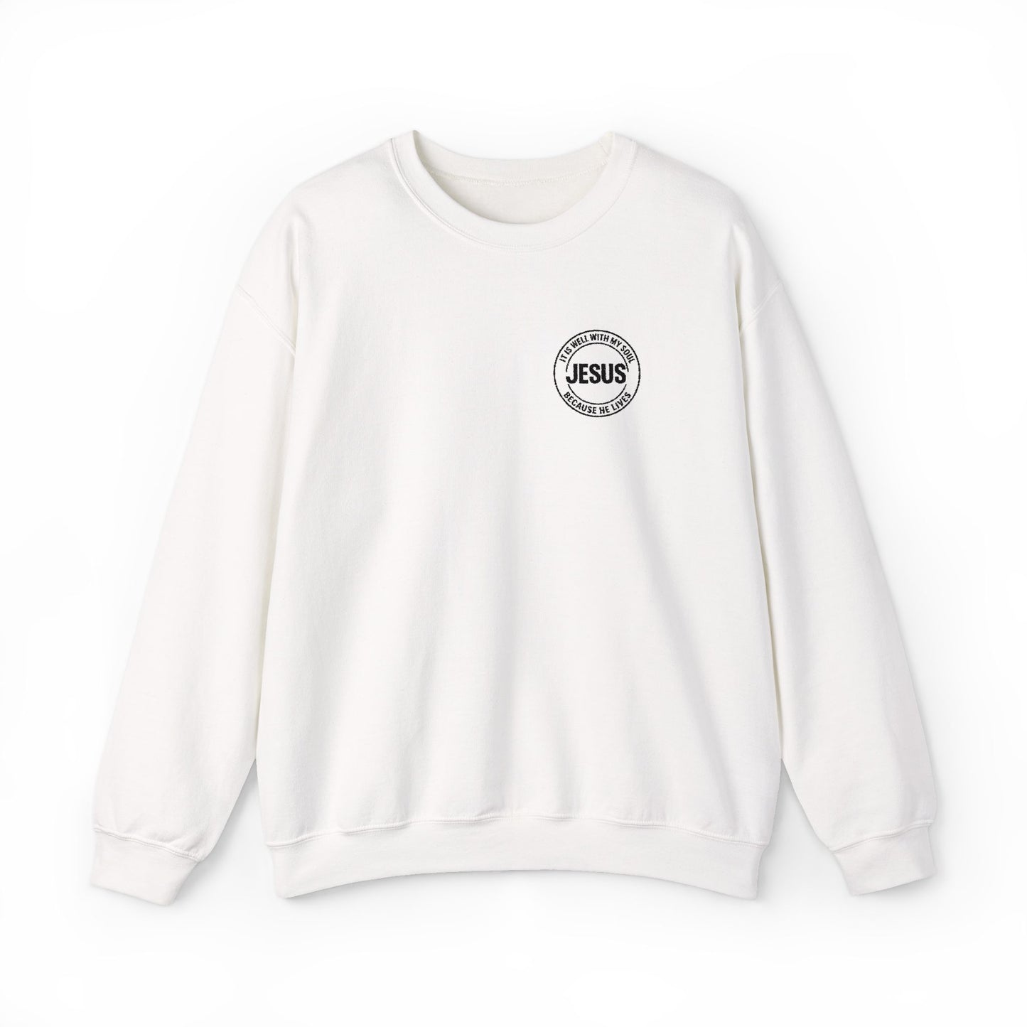 Embroidered "It is well with my soul" quiet statement of faith emblem sweatshirt