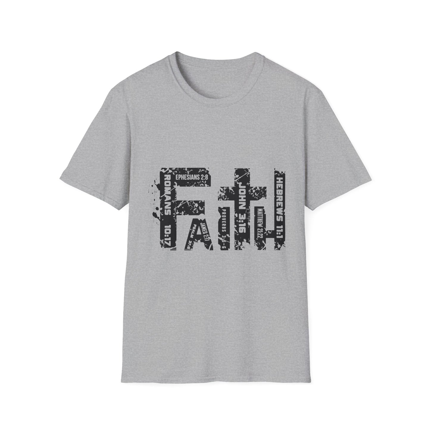 Faith Cross T-Shirt — Christian Scripture Graphic Tee (Ephesians 2:8)