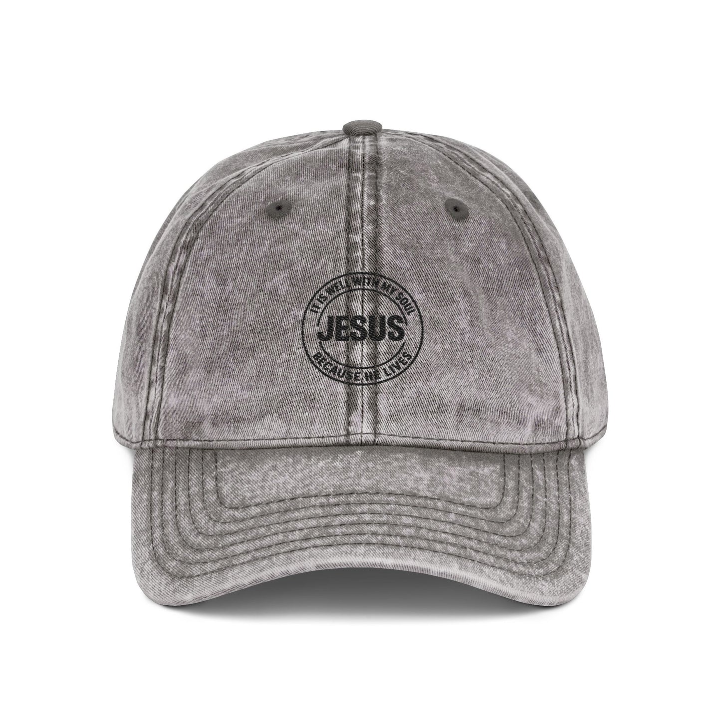 Embroidered Jesus Vintage Cap — Washed Red Baseball Hat