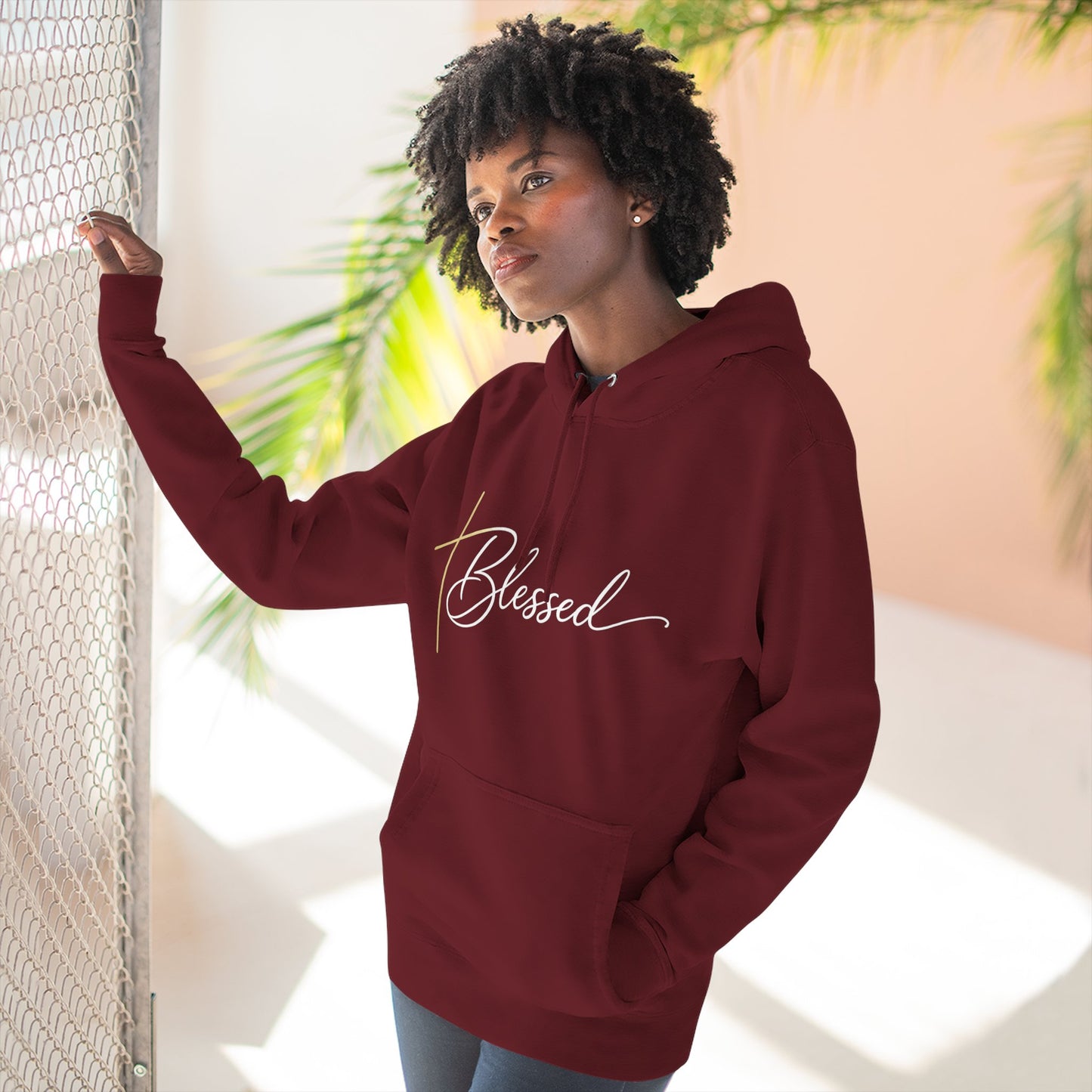 Blessed Script Hoodie — Minimalist Inspirational Pullover