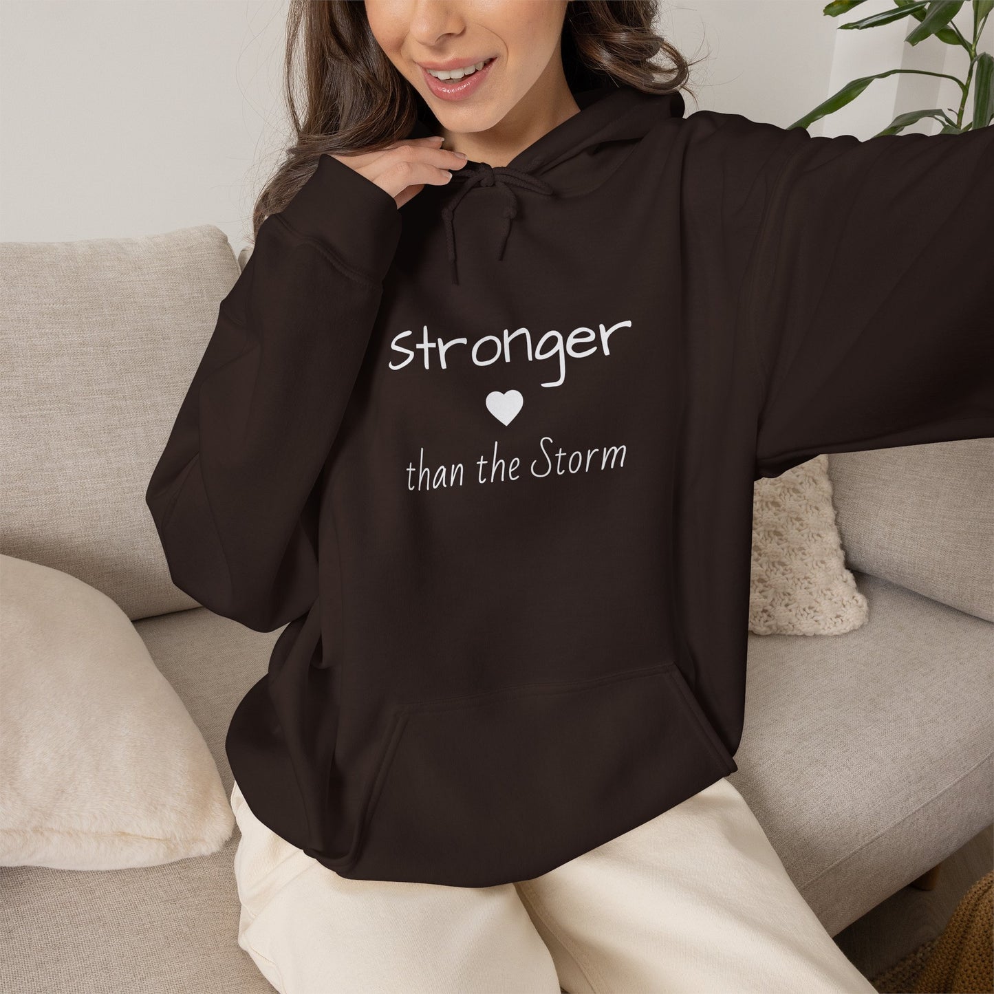 "Stronger than the Storm" Inspirational Pullover Hoodie